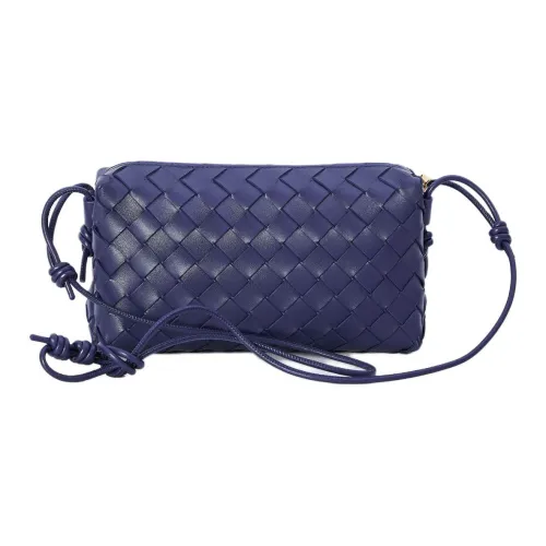Bottega Veneta LOOPIntrecciato Кожа Сумка через плечо Сумка на плечо Женская Синяя