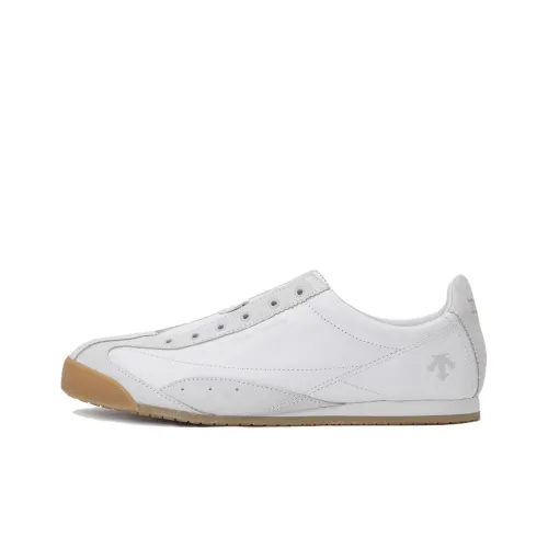 DESCENTE Cron Racer Slip-resistant Abrasion-resistant Low Top Casual Unisex White Gray DESCENTE Cron Racer Противоскользящий Устойчивый к истиранию Низкий Топ Повседневный Унисекс Белый Серый