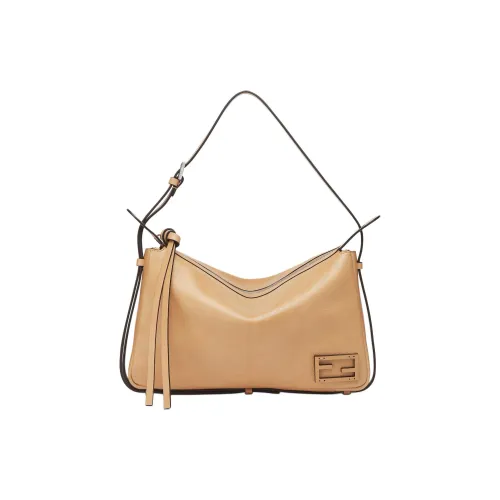 FENDI Телячья кожа Сумка через плечо Женская Бежевая