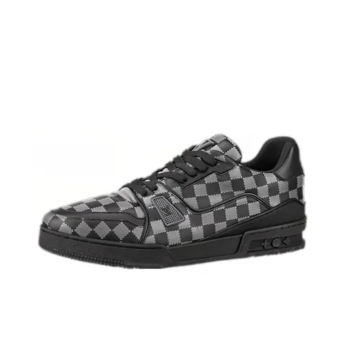 LOUIS VUITTON Коллаборация с Nigo Кроссовки для скейтбординга Trainer Low Топ Мужские Черные Серые