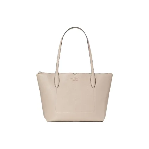 Kate Spade Pebble Leather Tote Bag Shopping Bag Handbag Shoulder Bag Women's Warm Beige