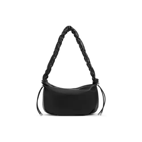 CHARLES KEITH ПУ (полиуретан) Сумка через плечо Средняя Женская Черная Овсяная