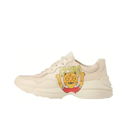 GUCCI Rhyton Износостойкий Дышащий Легкий Мужские Кроссовки с Толстой Подошвой Айвори