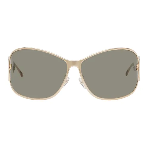 Blumarine Металл Нерегулярная форма Солнцезащитные очки Женские Золото