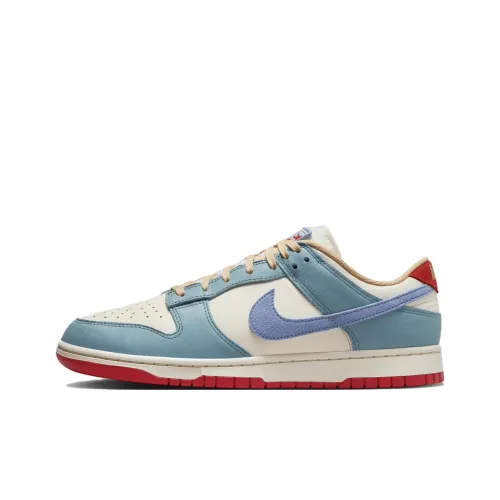 Nike Dunk Low Топ Скейтборд Кроссовки Унисекс Бежевый Синий
