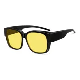 Ярко-черная оправа с линзами ночного видения желтого цвета