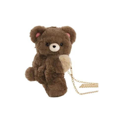 Holding Bamboo Плюшевая сумка через плечо маленькая унисекс кофе