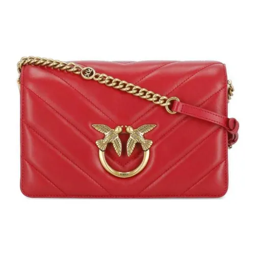PINKO LOVE Collection Click Collection Овчина с коровьей кожей Сумка через плечо Сумка на плечо Женская Красная