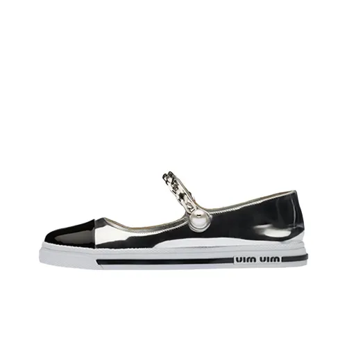 MIU MIU Женские повседневные туфли Women's Silver Black