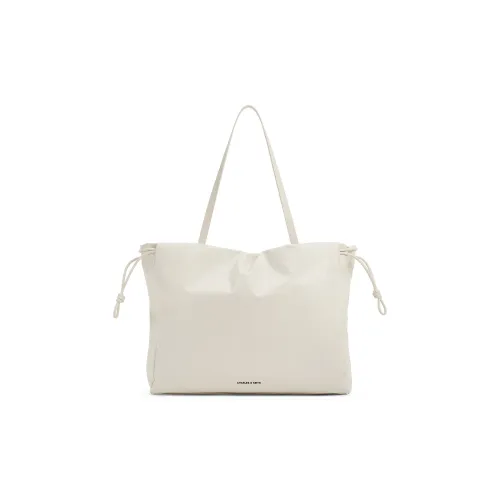 CHARLES KEITH ПУ (полиуретан) Сумка-тоут Cloud Сумка через плечо Экстра-большая Женская Кремово-молочный Белый Черный