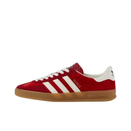 Adidas Originals x GUCCI Gazelle Low Топ Стильные Скейтбординги Женские Красный