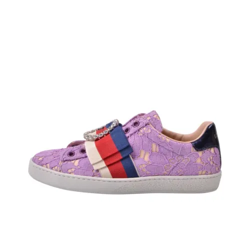 GUCCI Ace Low Топ Стильные Скейтбординги Женские Фиолетовый