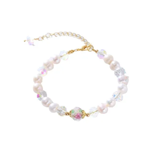 Yiru Пресноводный жемчуг Цветная глазурь Медный сплав Искусственный кристалл Браслеты Женские