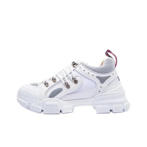 GUCCI Flashtrek Low Топ Толстая подошва Кроссовки Мужские Белые Серые