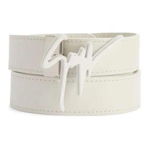 Giuseppe Zanotti GZ Логотип Идентификация Кожаные ремни Мужской Белый