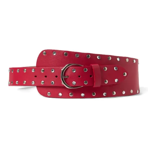 GIMAGUAS Cut Out Дизайн Шпилька Кожаные ремни Женские Красный Ширина 4,5CM