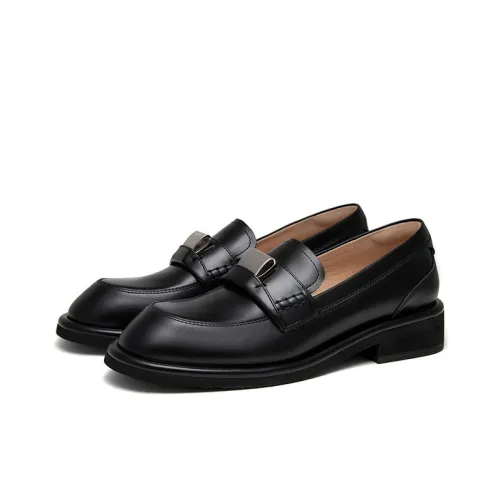 Marie Claire Металлическая пряжка Лоферы Женские Черный