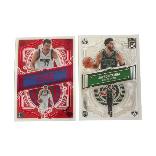 PANINI 2022 23 Elite Luka Doncic Jason Tatum Glass Teca Red Fold 2 шт. Комплект спортивных карт 2 шт