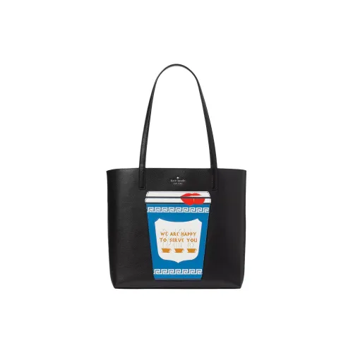 Kate Spade GRAIN LEATHER Тоут Сумка Сумка для покупок Сумка на плечо Сумка Женская Черная Многоцветная