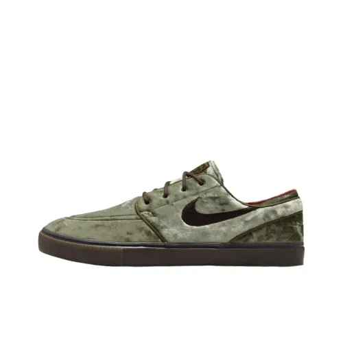 Nike Sb Zoom Janoski Slip-on Устойчивые к истиранию Низкий Топ Скейтборд Кроссовки Унисекс Оливково-зеленый