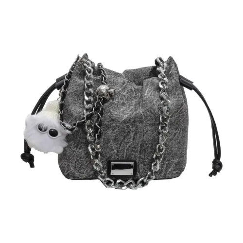 DALO ПУ (полиуретан) Сумка-ведро Сумка через плечо Женская Темный чай Серый Хаки