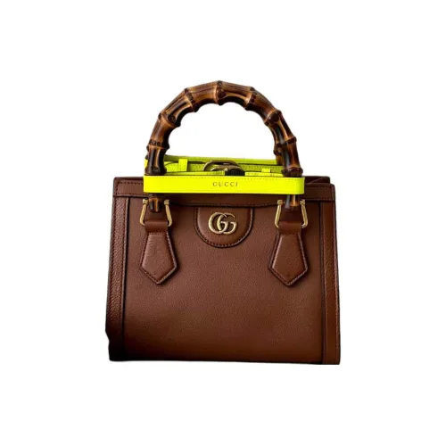 GUCCI Diana Кожа Сумка Мини Унисекс Коричневый