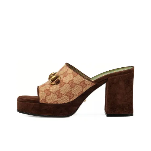 GUCCI Слипоны 8,5 см Женские Кирпично-красный