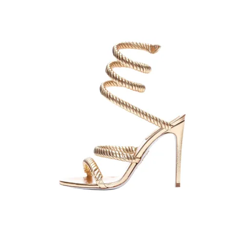 RENE CAOVILLA Cleo One Strap Sandals 11cm Women's Gold RENE CAOVILLA Cleo One Ремешок Сандалии 11 см Женские Золотые