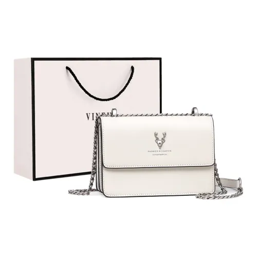 VINEY Коровья кожа Маленькая квадратная сумка через плечо Маленькая женская Экрю