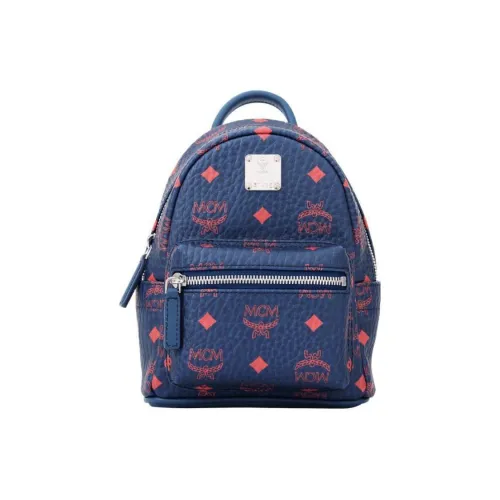 MCM PVC Backpack Women's Dark Blue