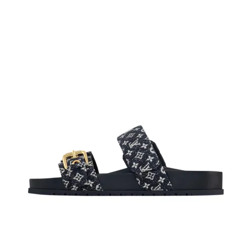 LOUIS VUITTON Bom Dia Слипоны Женские Темно-синий