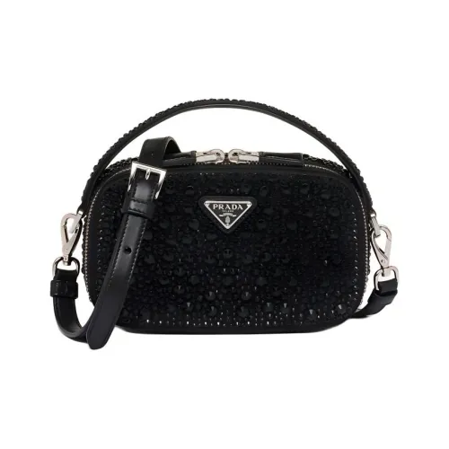 PRADA Сатиновая сумка сумка через плечо сумка через плечо мини женская черная