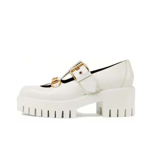 GUCCI Лоферы с пряжкой Horsebit белые для женщин