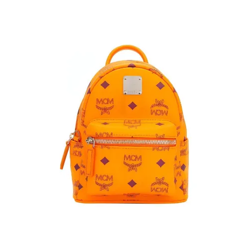 MCM Stark Visetos Кожа Ручная Сумка Сумка через плечо Рюкзак Женские Оранжевый