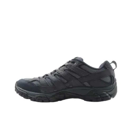 MERRELL Moab 2 Slip-Resistant Abrasion-Resistant Low Top Hiking Shoes Men's Black Gray MERRELL Moab 2 Противоскользящий устойчивый к истиранию низкий топ походная обувь мужская черный серый