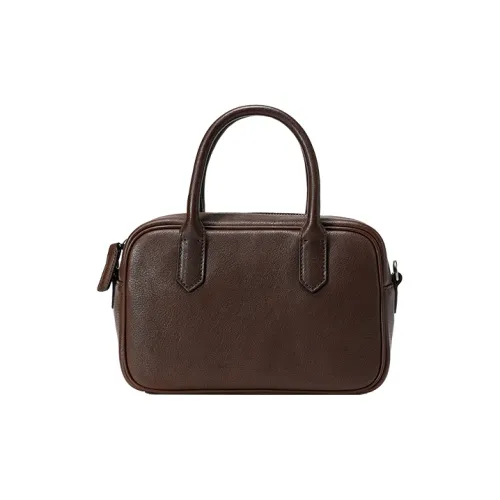 Qiuzhen Растительное дубление Лицевая коровья кожа Сумка для боулинга Женская Кофе Черный Слоновой серый Карамель Зеленый