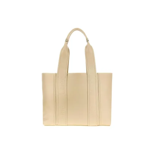 Chloe Телячья кожа Тоут Сумка Сумка для покупок Сумка среднего размера Женская Бежевая