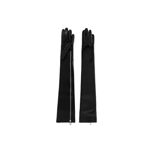 Alessandra Rich Перчатки из овечьей шкуры женские черные
