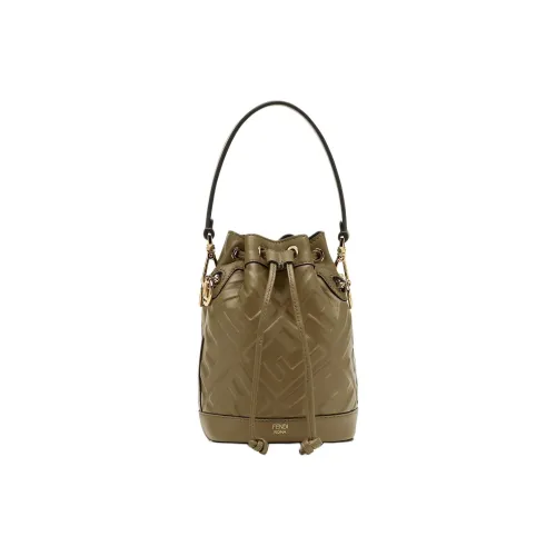 FENDI Mon Tresor Телячья кожа Ведрообразная сумка Сумка через плечо Сумка через плечо Мини Женская Темно-зеленая
