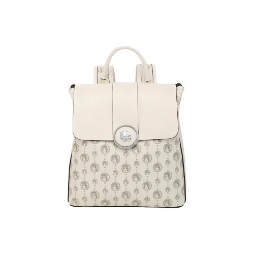 TTaG．baG ПВХ Поливинилхлорид Винтаж Рюкзак Стандартный Женские Белый Коричневый