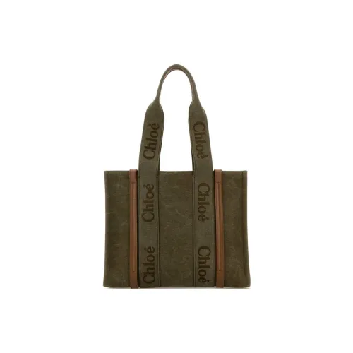 Chloe Холщовая сумка-тоут сумка для покупок холщовая сумка сумка через плечо средняя женская темный хаки