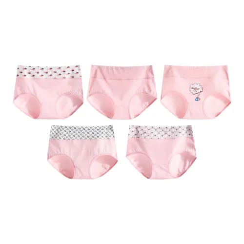 Lanza Розовый+Клетчатое Сердце+Облако+Серое Сердце+Imprint Сердце Женские Трусики-бикини