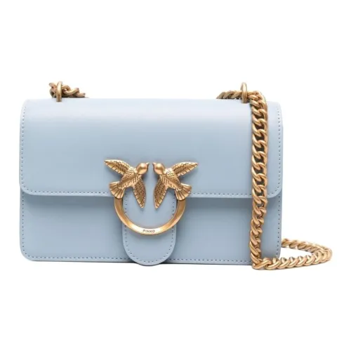 PINKO Сумка через плечо из кожи женская светло-синяя