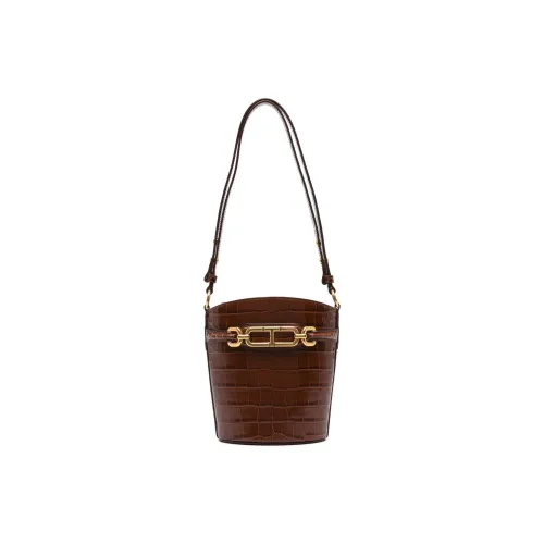 TF Коровья кожа ведрообразная сумка сумка через плечо женская карамельно-коричневый