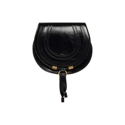 Chloe Marcie Кожа Седло Сумка Сумка через плечо Сумка на плечо Женская Черная