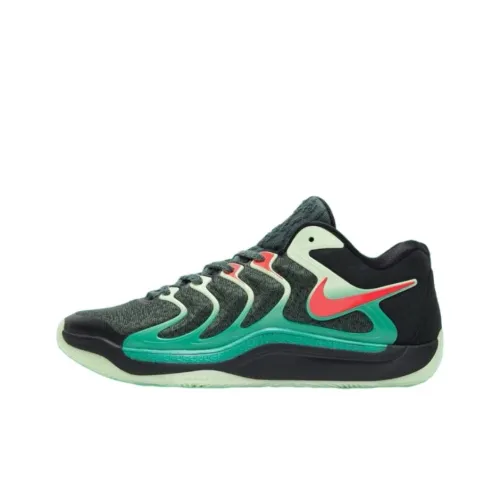 Nike KD 17 Slip Устойчивый к истиранию Низкий Топ Баскетбольные кроссовки Мужской Темно-зеленый