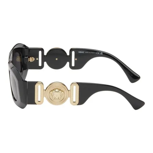 VERSACE Ацетат OVAL SUNGLASSES Мужской Черный