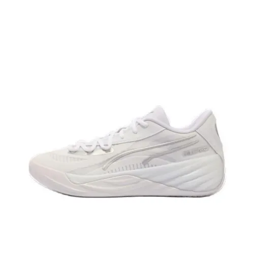 PUMA Все Pro Nitro Амортизация Slip Resistant Anti Твист Низкий Топ Баскетбольные кроссовки Унисекс Белый