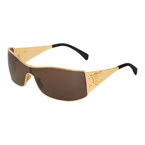 CELINE Металл Нерегулярная форма Солнцезащитные очки Мужской Золотой