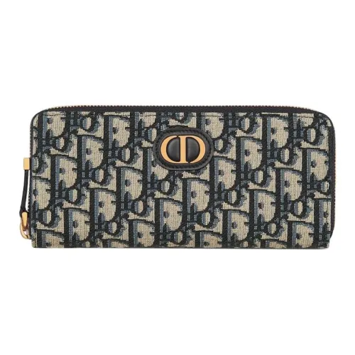 DIOR 30 Montaigne OBLIQUE Принт Кошелек Женские Синий